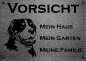 Preview: Edelstahl Warnschild Großer Schweizer Sennenhund VORSICHT Mein Haus mein Garten meine Familie